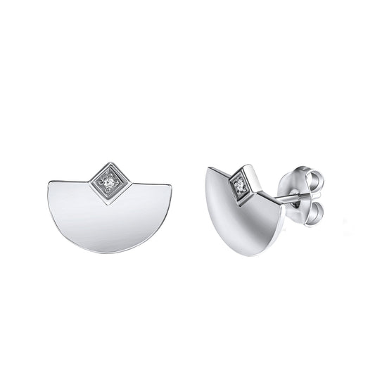 Ohrstecker aus 925/- Sterling Silber rhodiniert mit Zirkonia