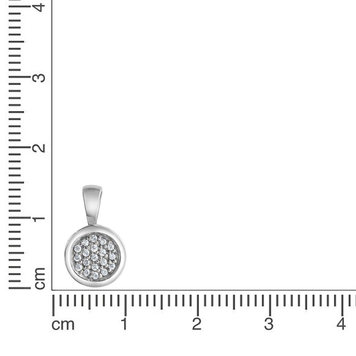 Anhänger 925/- Sterling Silber rhodiniert 1,4cm Zirkonia