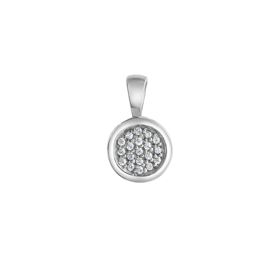 Anhänger aus 925/- Sterling Silber rhodiniert mit 19 Zirkonia weiss
