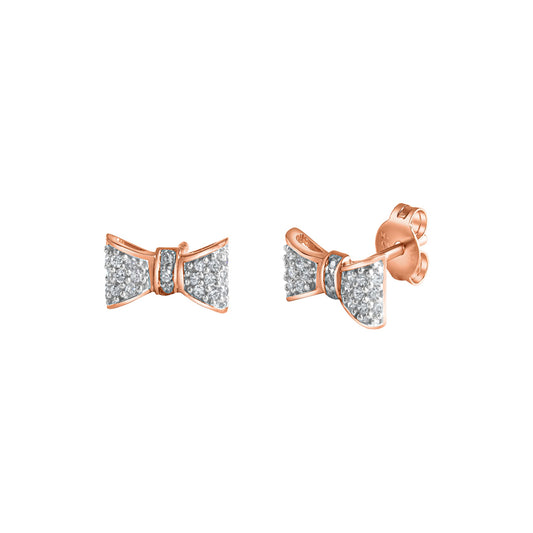 Ohrstecker aus 925/- Sterling Silber rhodiniert/rotvergoldet mit 42 Zirkonia