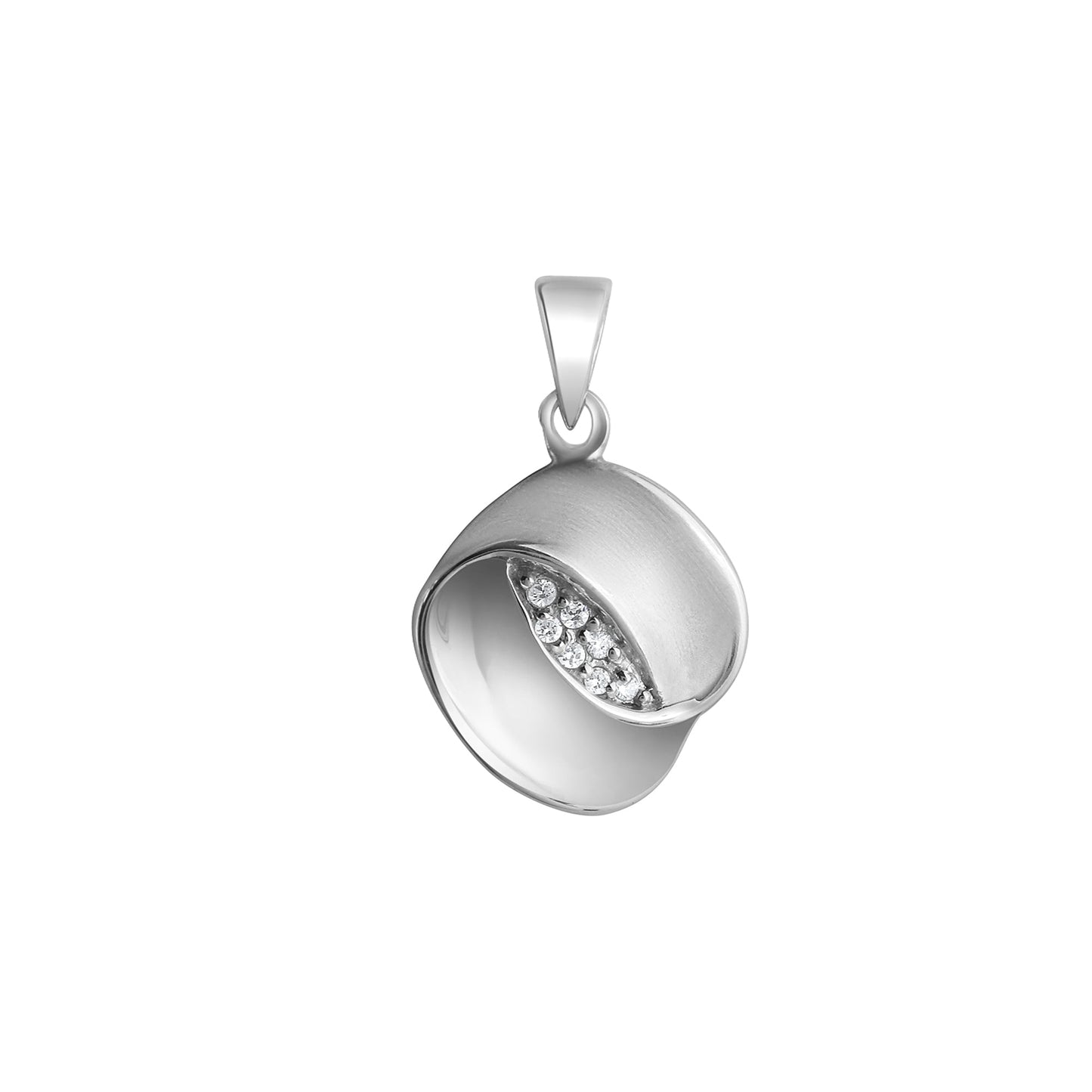 Anhänger 925/- Sterling Silber rhodiniert 1,9cm Zirkonia