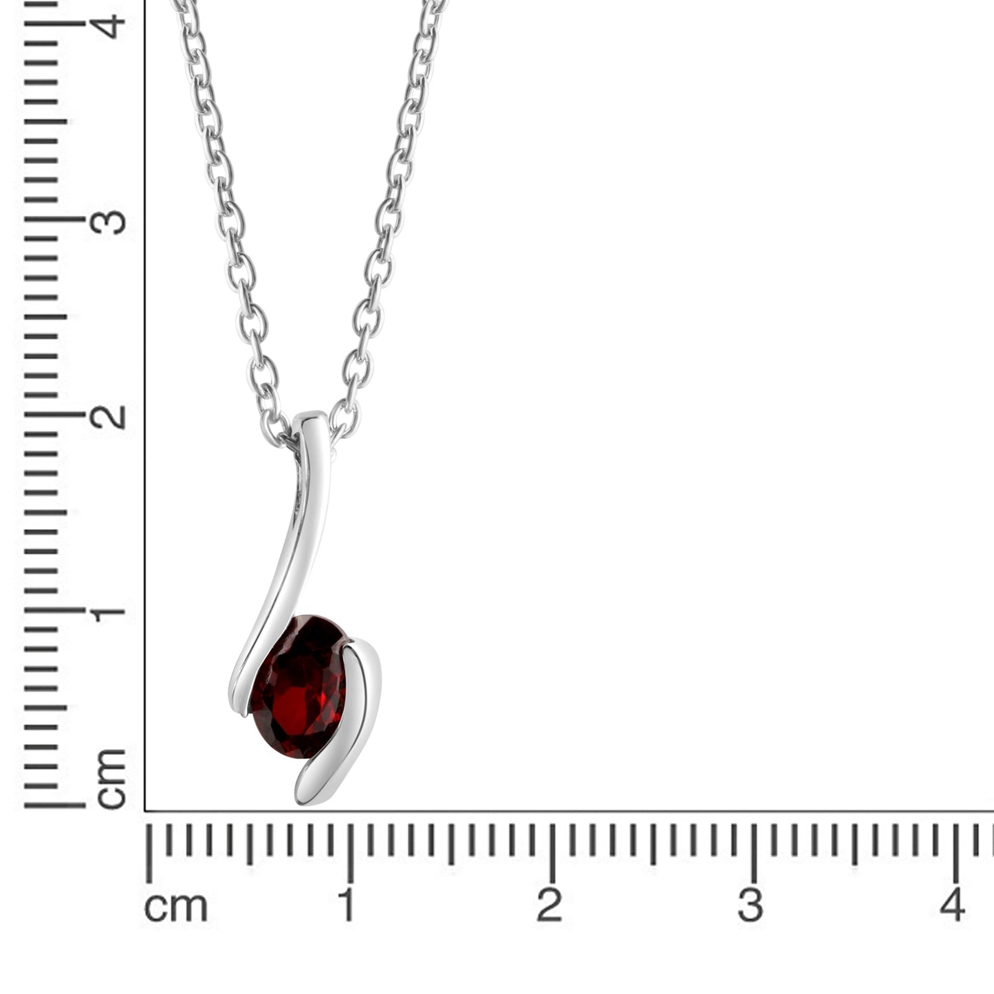 Anhänger mit Kette Ankerkette 925/- Sterling Silber rhodiniert 45,0cm Zirkonia