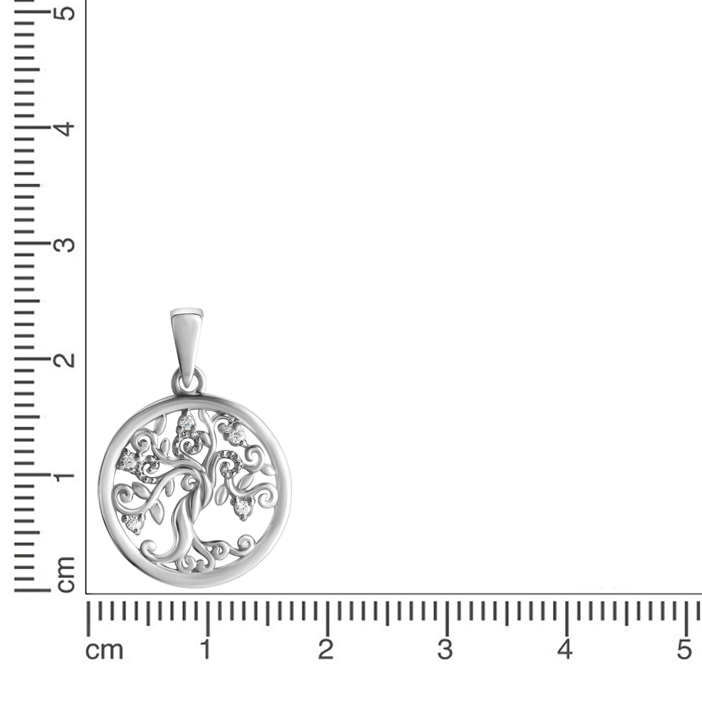 Anhänger 925/- Sterling Silber rhodiniert 2,5cm Zirkonia