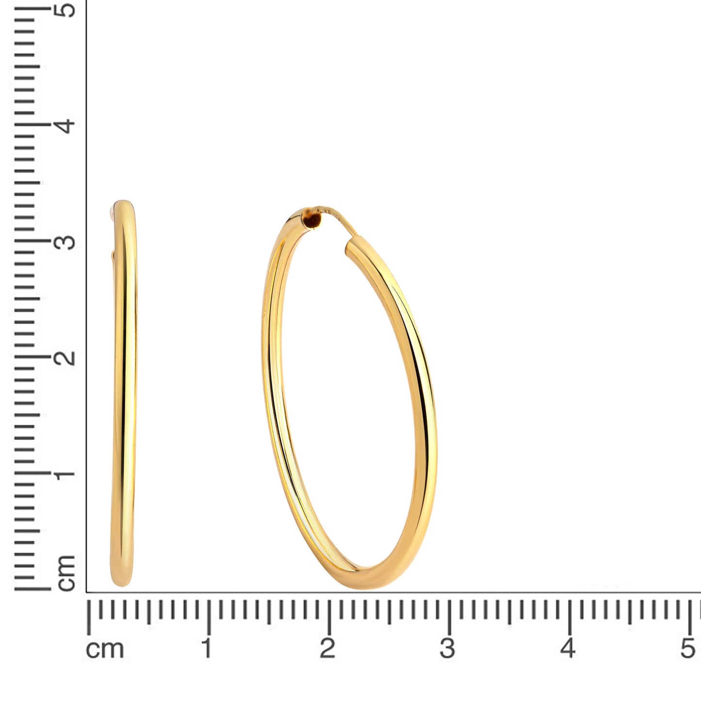 Creolen 925/- Sterling Silber vergoldet 3,0cm
