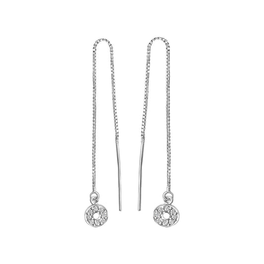 Schmuck Durchzieh-Ohrringe 925-Sterling Silber rhodiniert Zirkonia 10,5cm, 1 Paar günstig kaufen