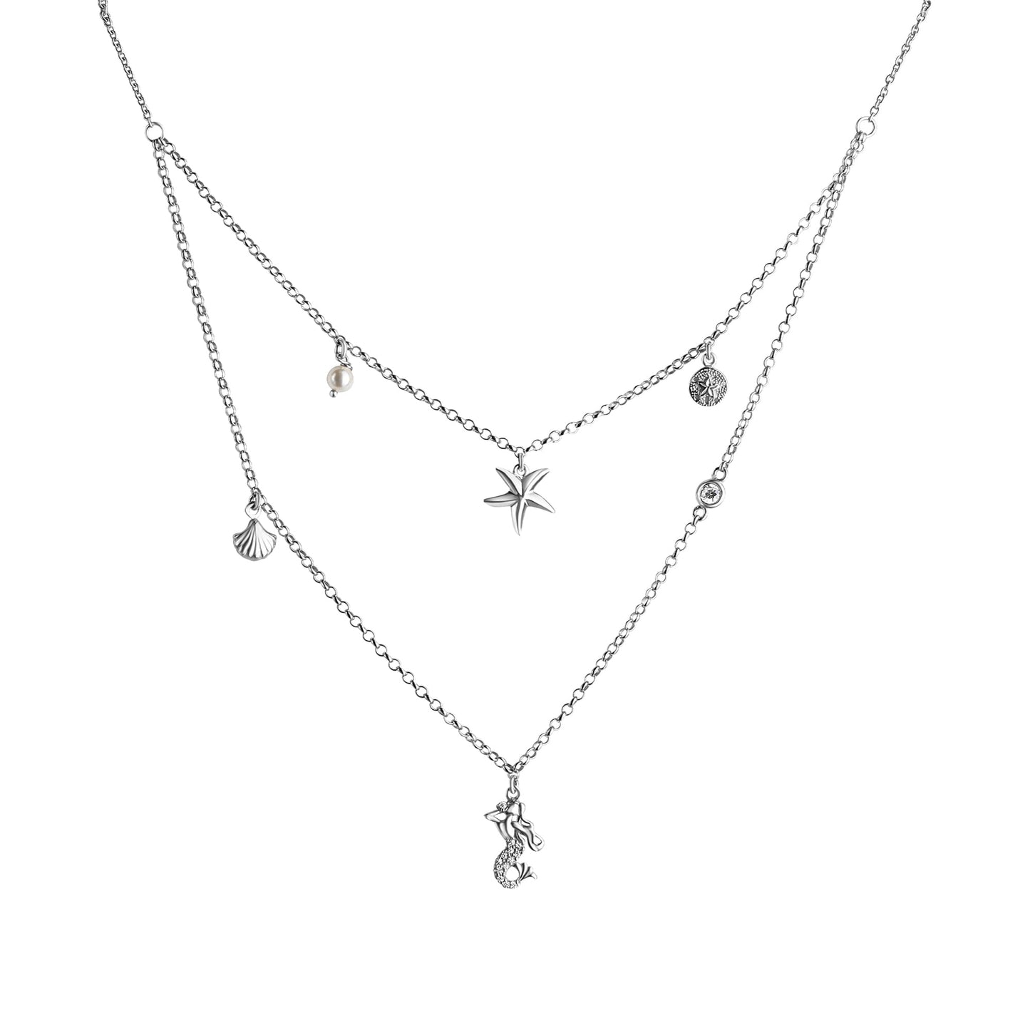 Collier Ankerkette 925/- Sterling Silber rhodiniert 45,0cm