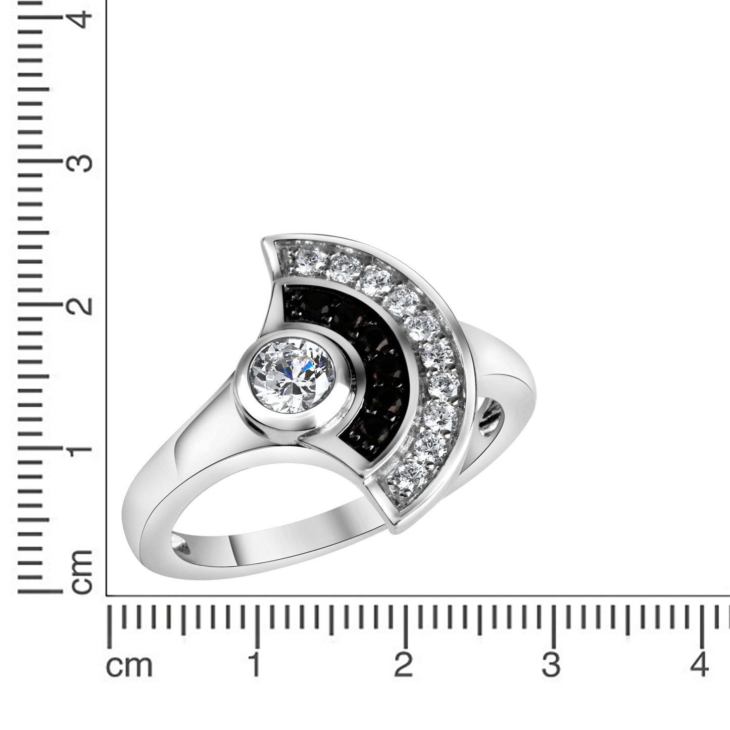Ring 925/- Sterling Silber rhodiniert Zirkonia
