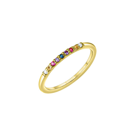 Damenring aus 925/- Sterling Silber vergoldet mit bunten Zirkonia
