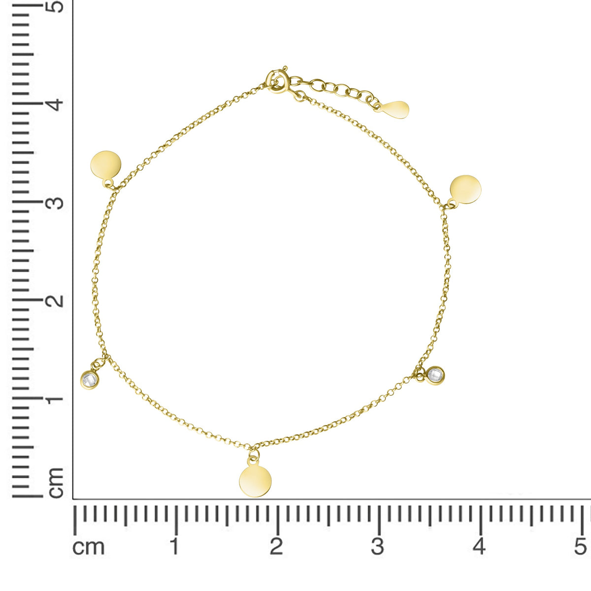 Armband Erbskette 925/- Sterling Silber vergoldet 19,0cm Zirkonia