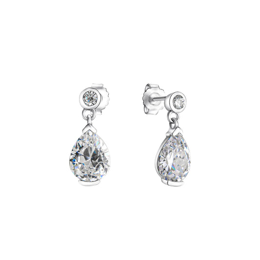 Ohrhänger aus 925/- Sterling Silber rhodiniert mit Zirkonia weiss