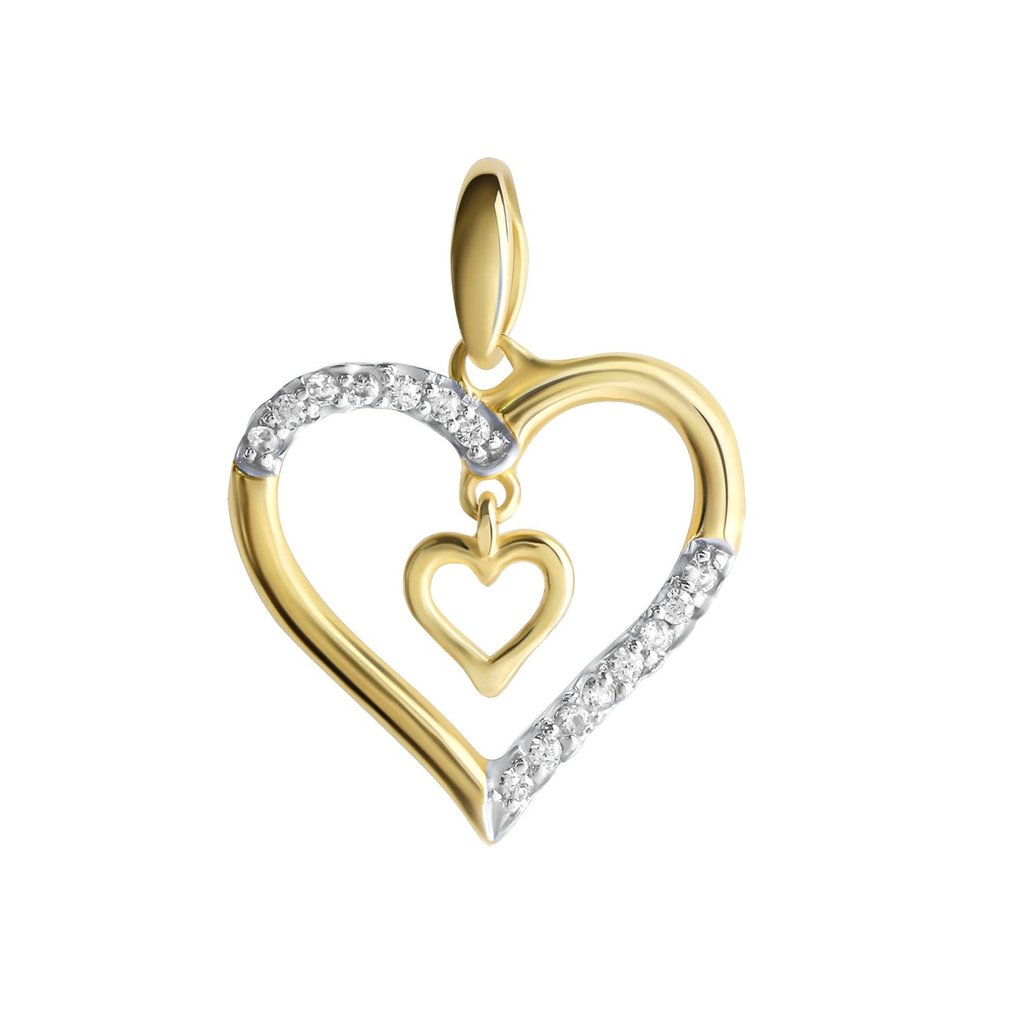 Anhänger 925/- Sterling Silber vergoldet 2,0cm Zirkonia