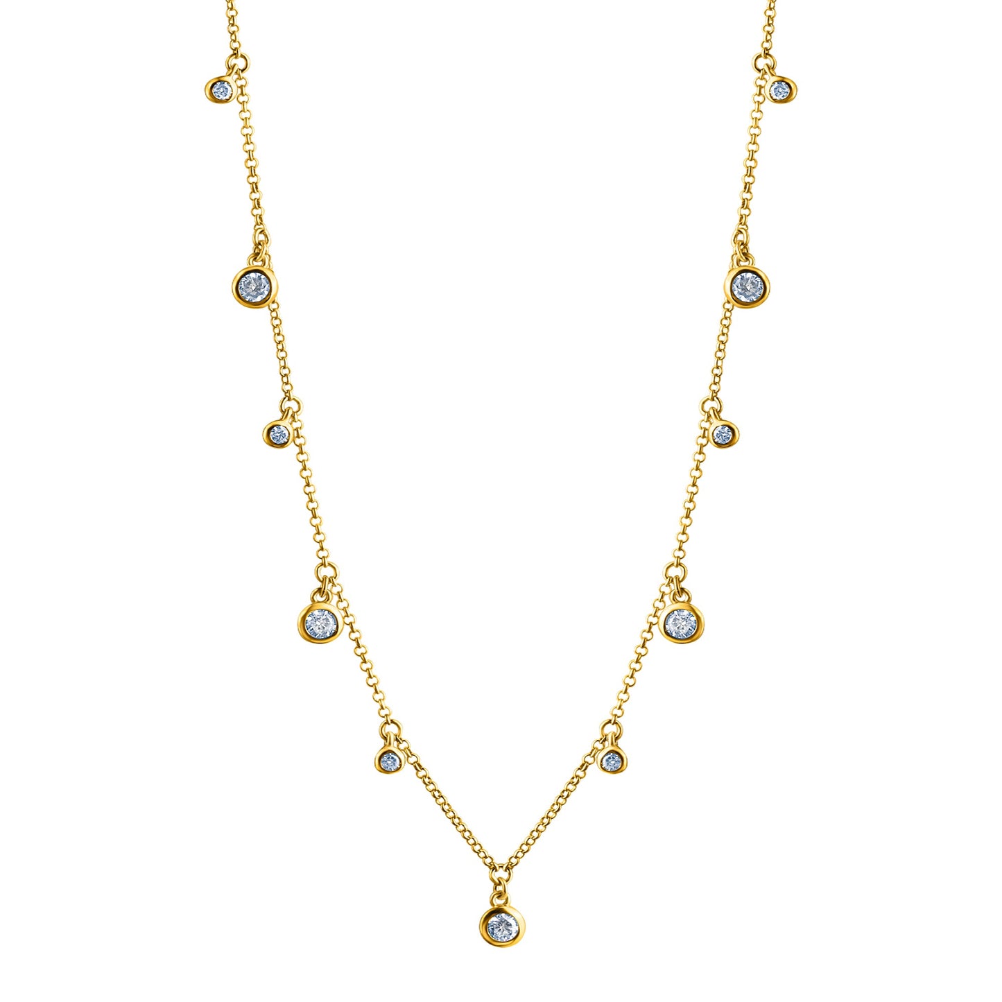Collier Ankerkette 925/- Sterling Silber vergoldet 45,0cm Zirkonia