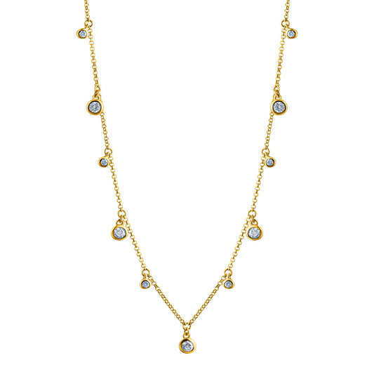 Collier aus 925/- Sterling Silber vergoldet mit mit kleinen Zirkoniaelementen