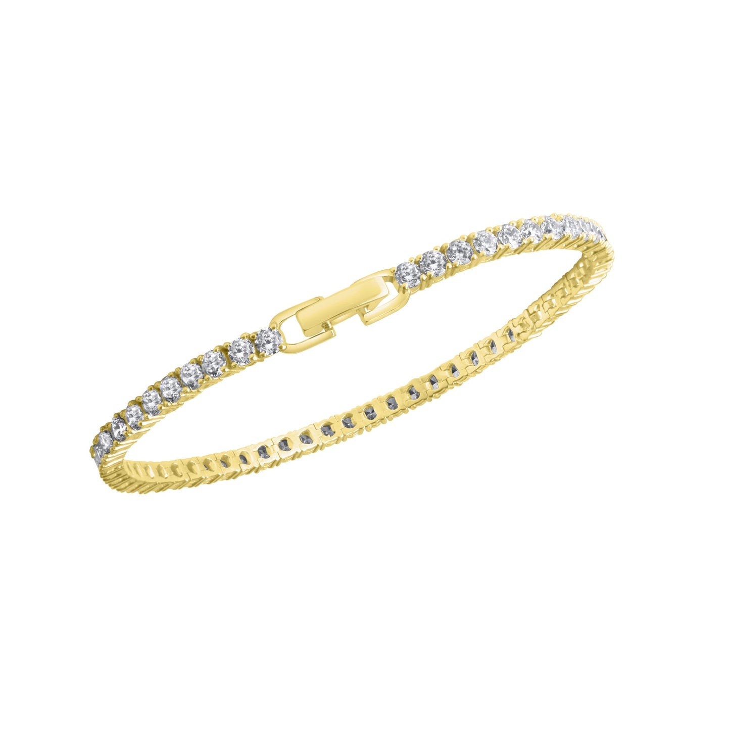 Armband Fantasiekette 925/- Sterling Silber vergoldet 20,0cm Zirkonia