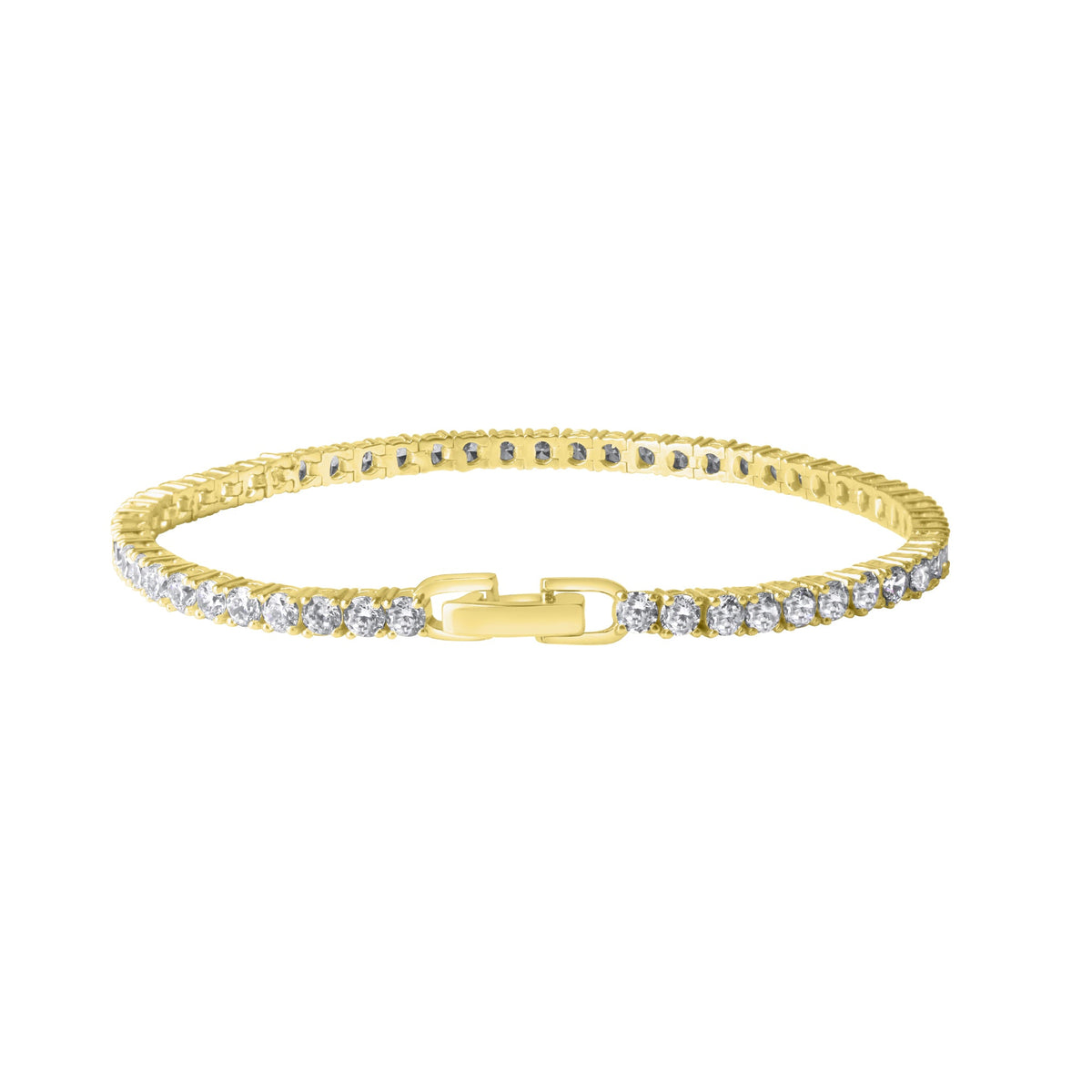 Armband Fantasiekette 925/- Sterling Silber vergoldet 20,0cm Zirkonia