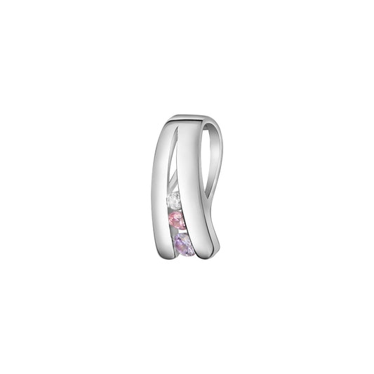 Anhänger aus 925/- Sterling Silber mit Zirkonia in pink,weiss und lila