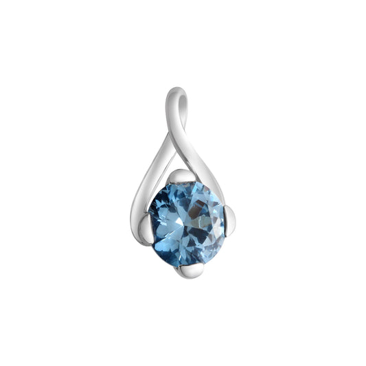 Anhänger aus 925/- Sterling Silber rhodiniert mit synth. Spinell blau
