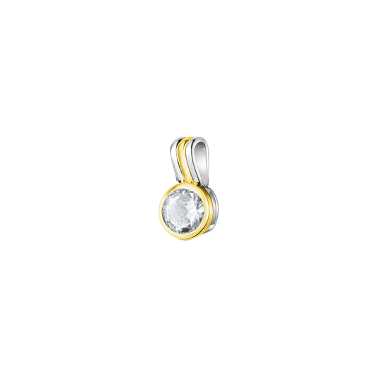 Anhänger aus925/- Sterling Silber vergoldet teils rhodiniert mit 1 Zirkonia