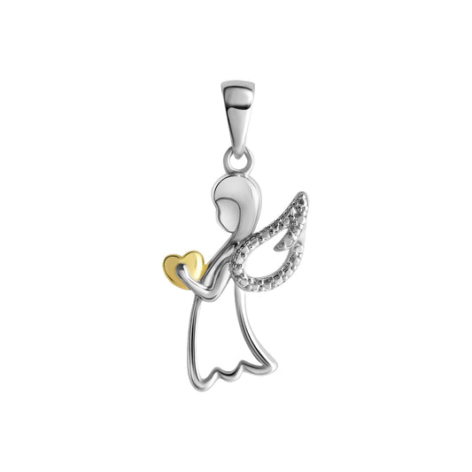 Anhänger aus 925/- Sterling Silber rhodiniert teil vergoldet 1 Diam. 0,0035ct.