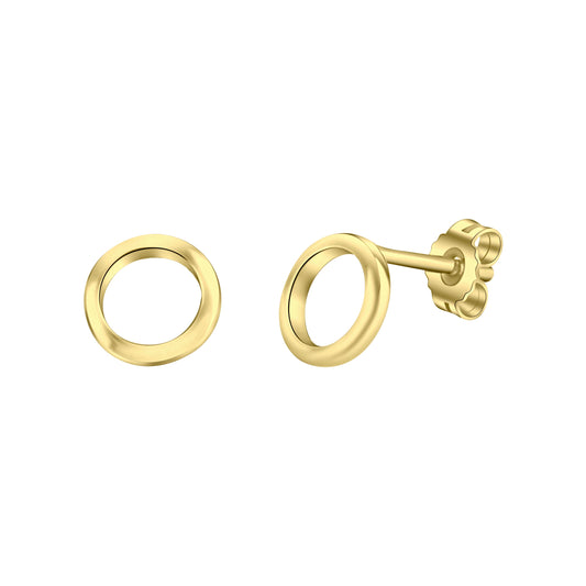 Ohrstecker aus 925/- Sterling Silber vergoldet glanz Kreis offen 7mm