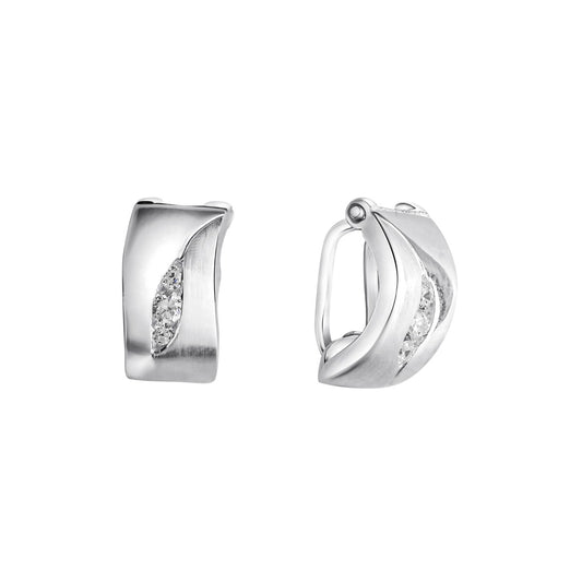 Schmuck Ohrclip Damen 925-Sterling Silber rhodiniert Zirkonia 1,5cm, 1 Paar günstig kaufen