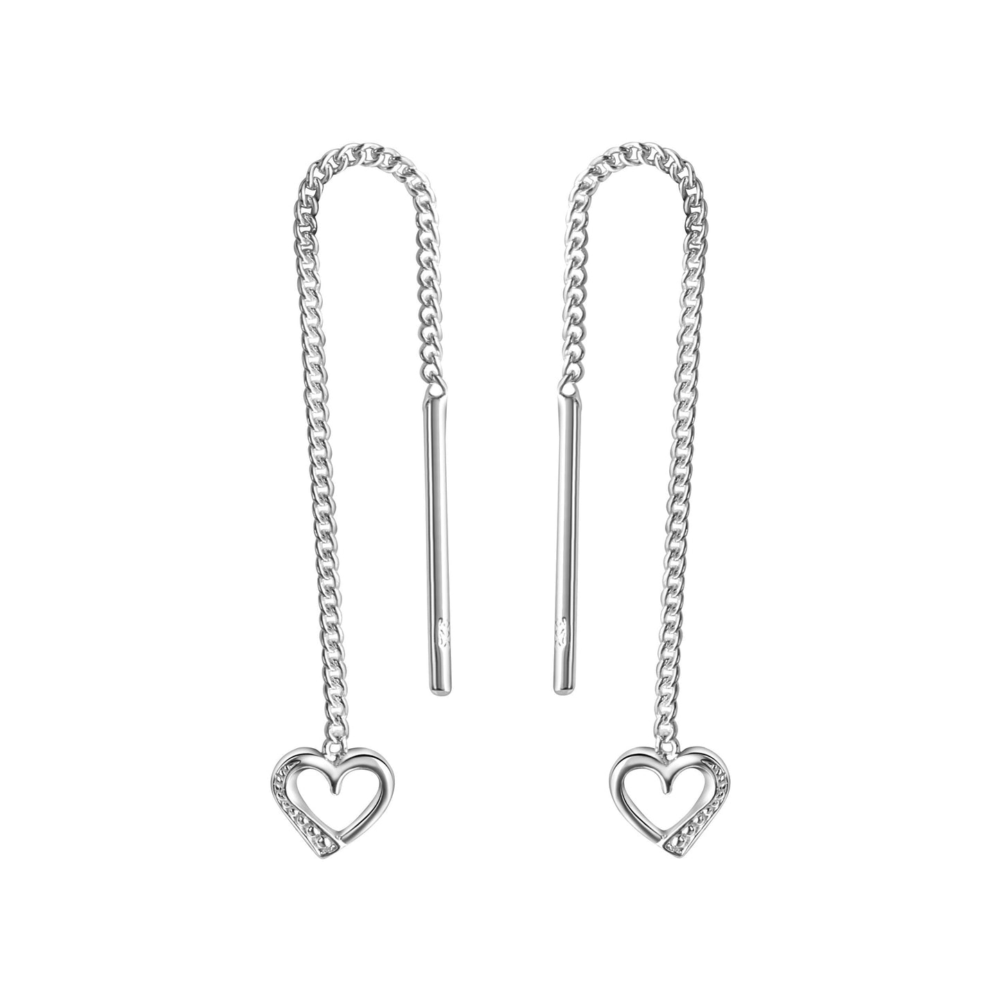 Durchziehohrringe 925/- Sterling Silber rhodiniert 5,6cm