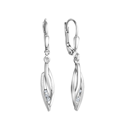 Ohrhänger aus 925/- Sterling Silber rhodiniert mit Zirkonia