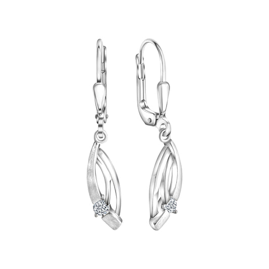 Ohrhänger aus 925/- Sterling Silber rhodiniert mit Zirkonia