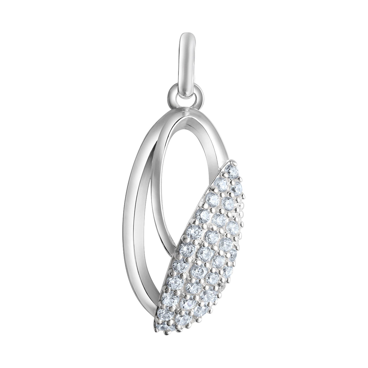 Anhänger 925/- Sterling Silber rhodiniert 2,5cm Zirkonia