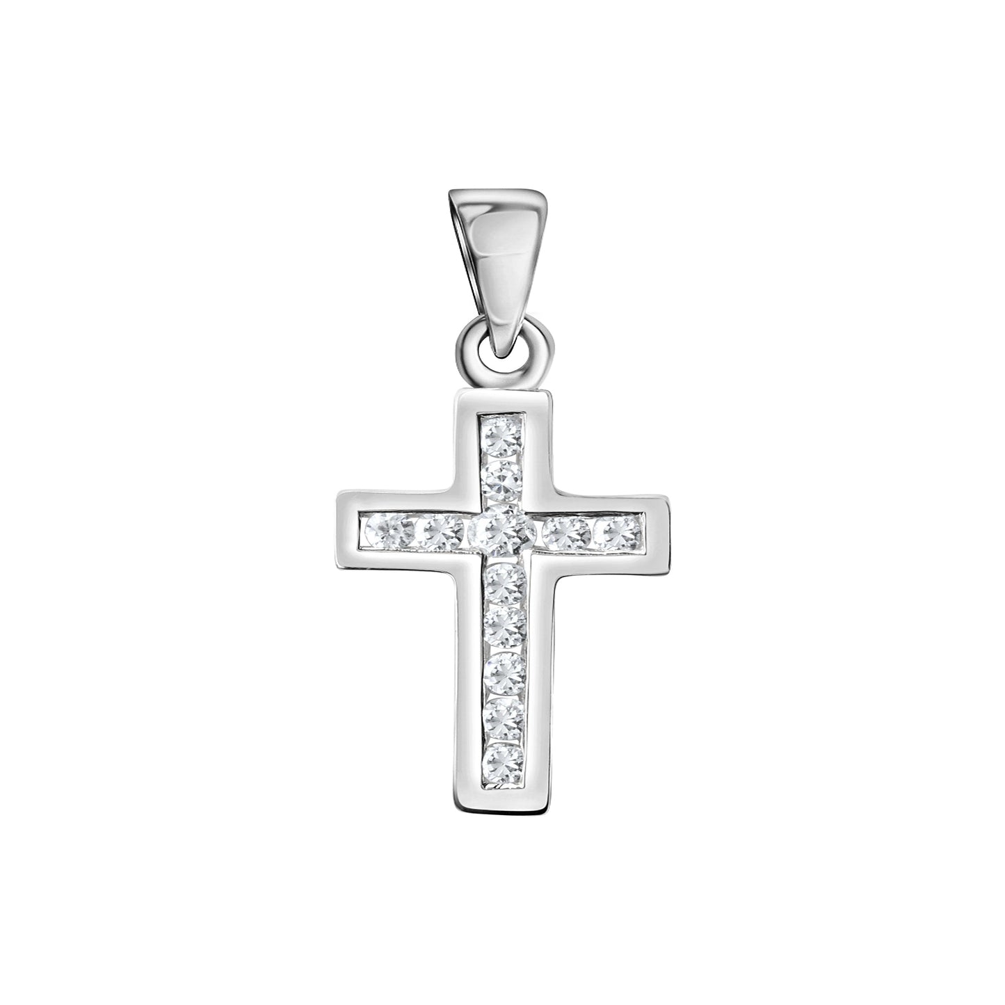 Anhänger 925/- Sterling Silber rhodiniert 2,3cm Zirkonia
