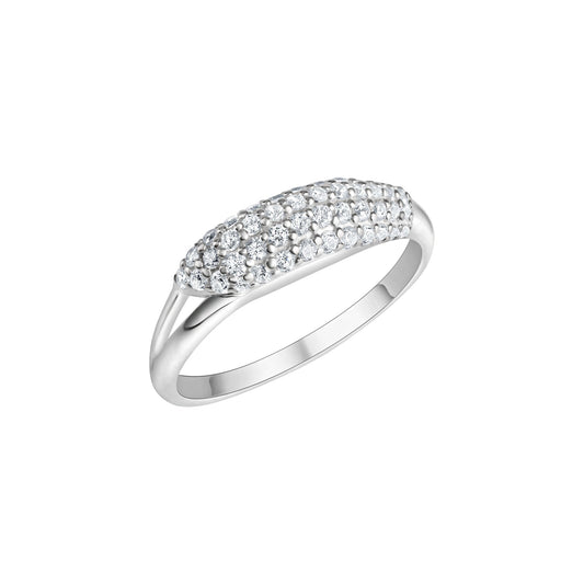 Damenring aus 925/- Sterling Silber rhodiniert mit Zirkonia