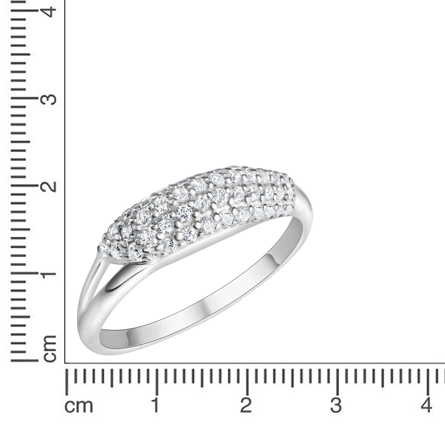 Ring 925/- Sterling Silber rhodiniert Zirkonia