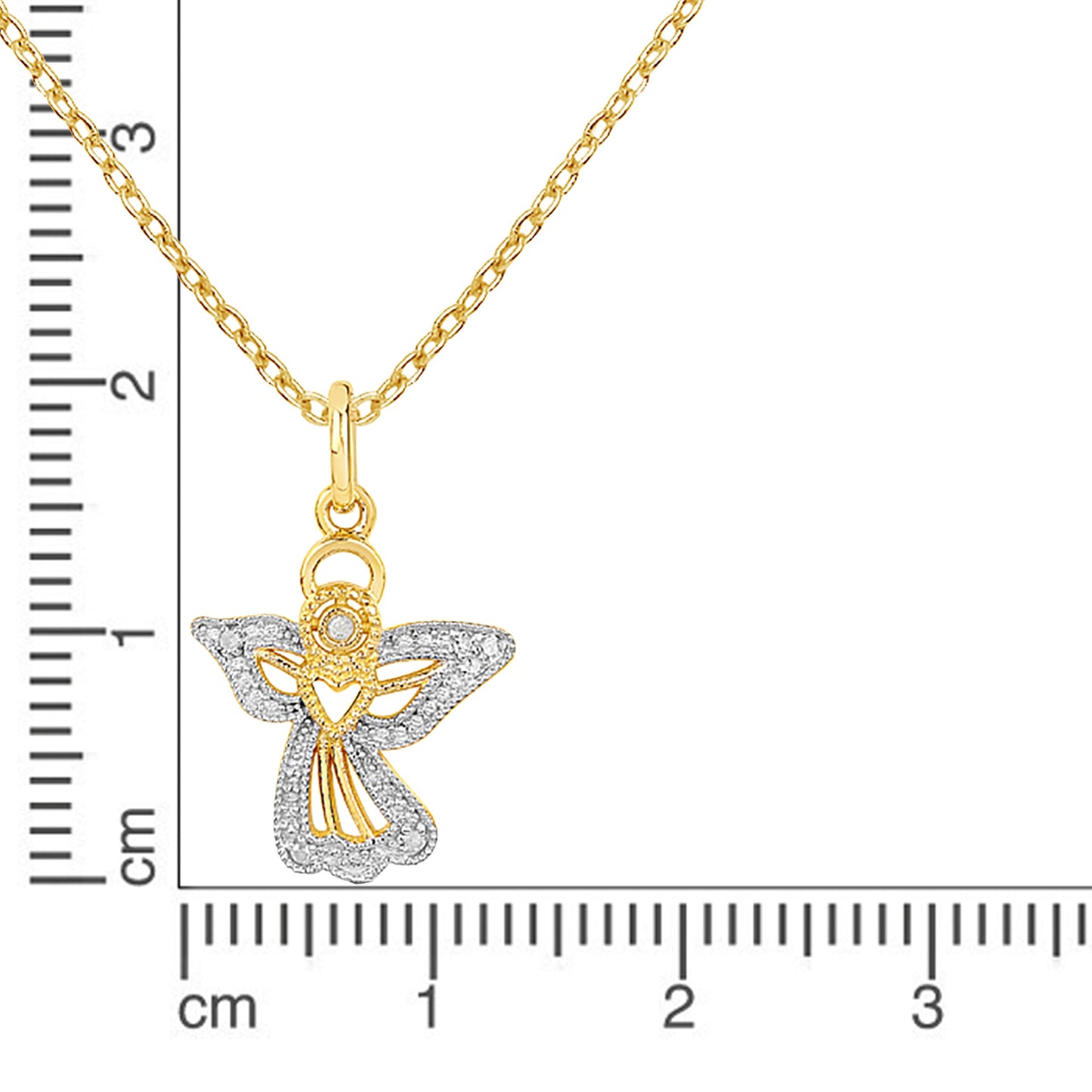 Halskette Ankerkette 925/- Sterling Silber vergoldet 45cm Diamant 0,04ct.