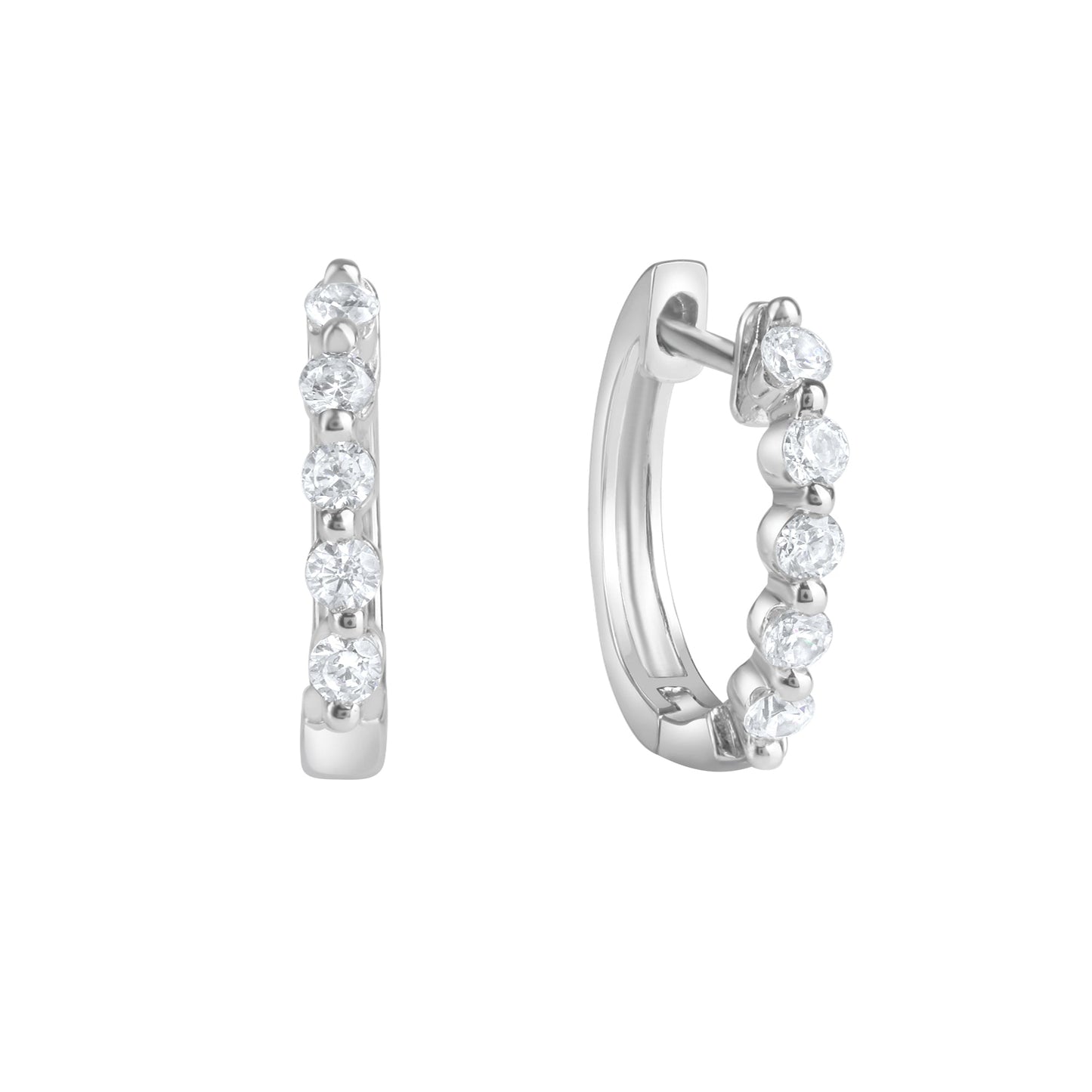 Ohrringe 925/- Sterling Silber rhodiniert 1,7cm Zirkonia