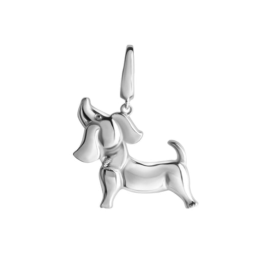 Anhänger aus 925/- Sterling Silber rhodiniert Motiv Hund