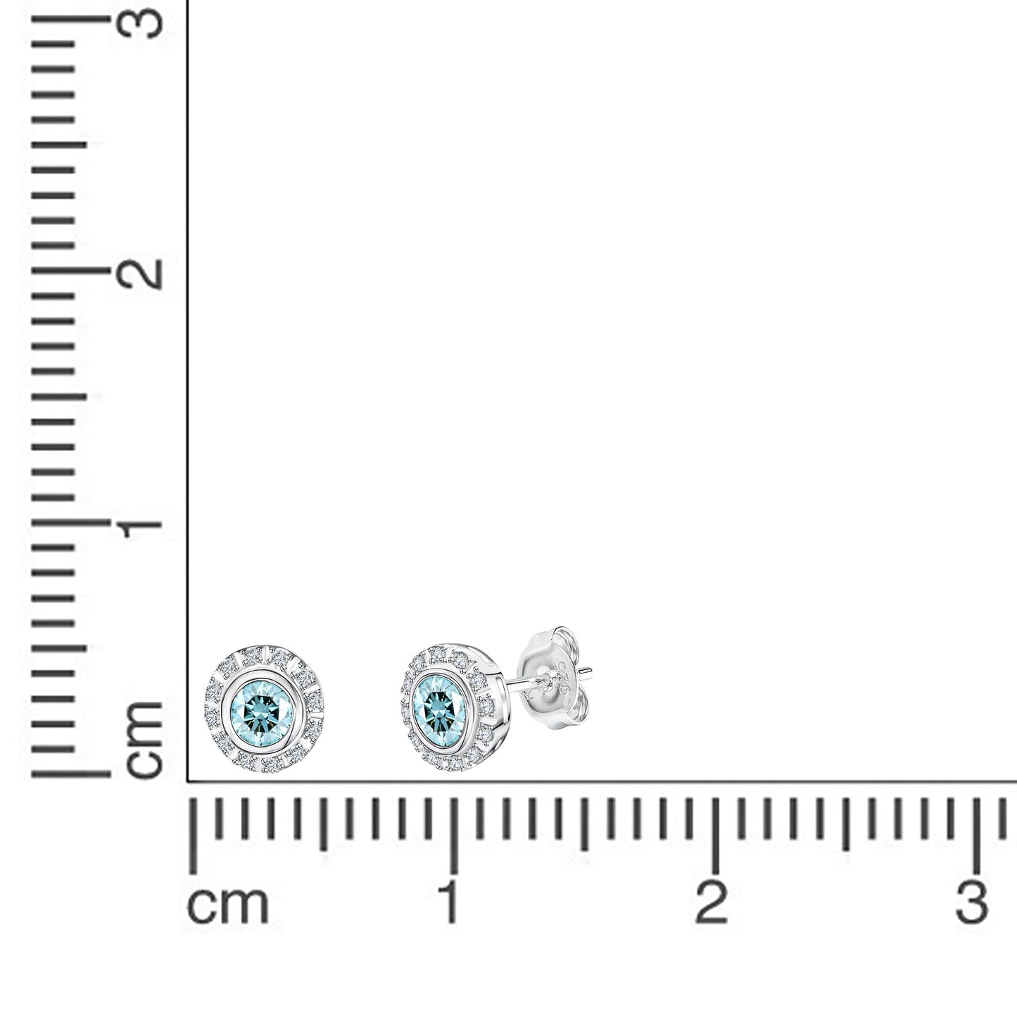 Ohrstecker 925/- Sterling Silber rhodiniert 0,8cm Blautopas beh.
