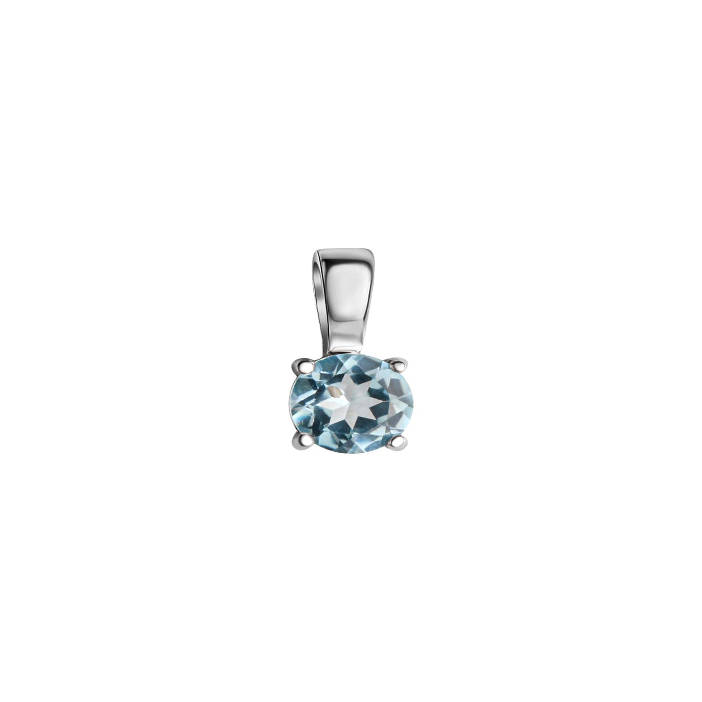 Anhänger 925/- Sterling Silber rhodiniert 1,0cm Blautopas beh.