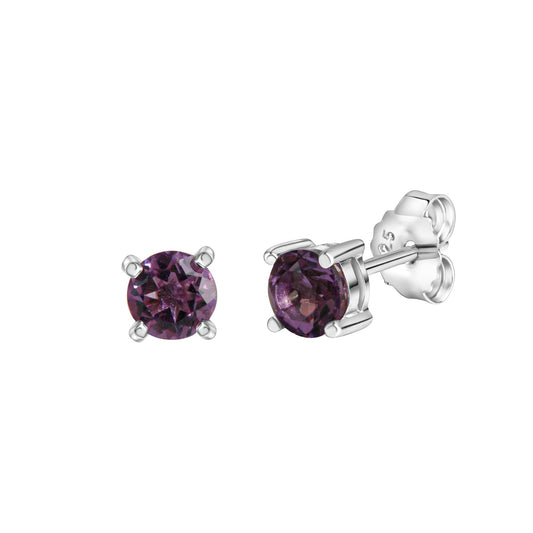 Ohrstecker aus 925/- Sterling Silber rhodiniert mit 2 Amethysten