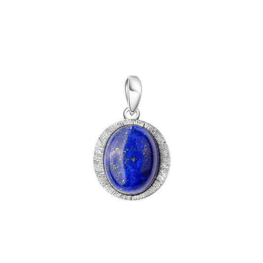 Anhänger aus 925/- Sterling Silber rhodiniert mit Lapislazuli