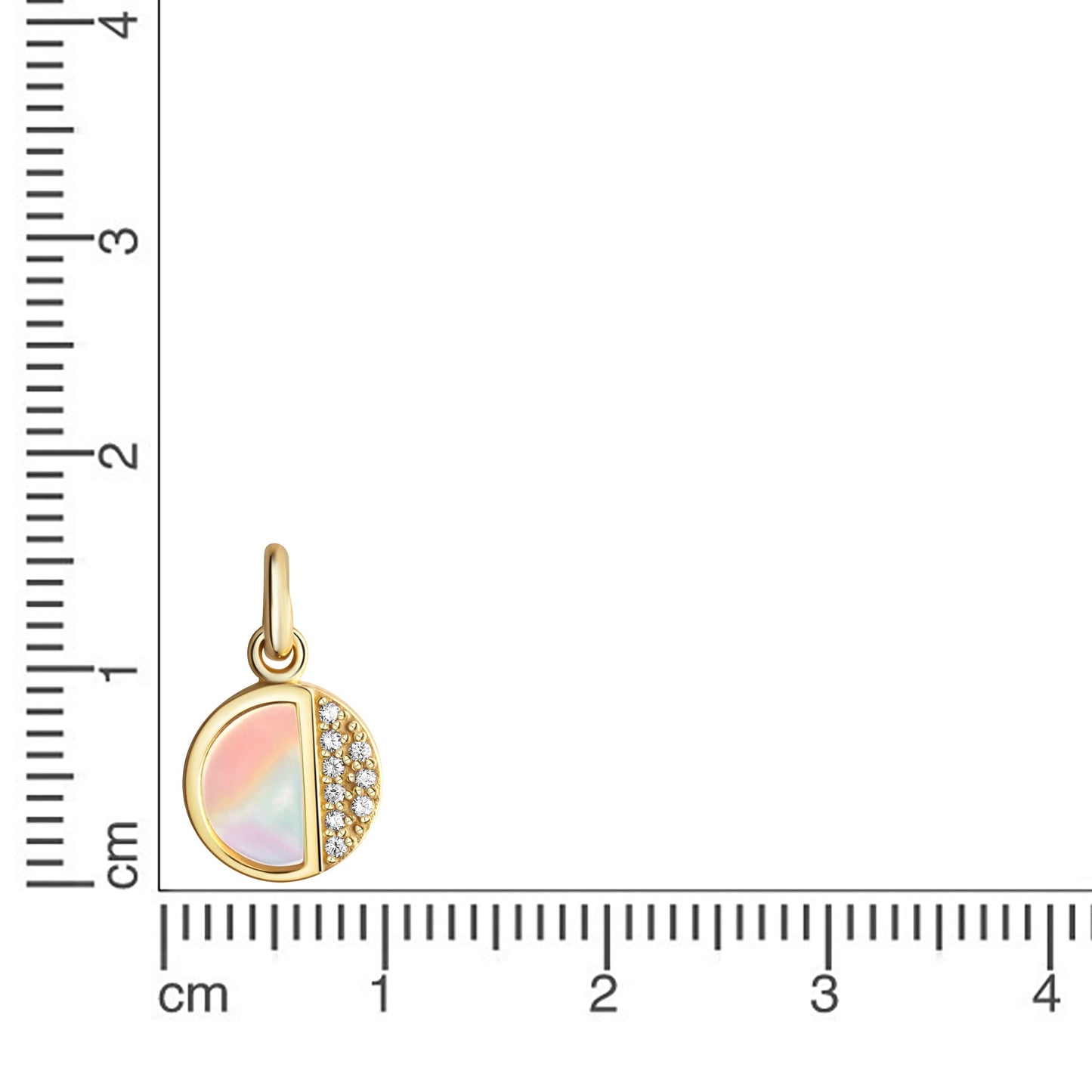 Anhänger 925/- Sterling Silber vergoldet 1,7cm Zirkonia