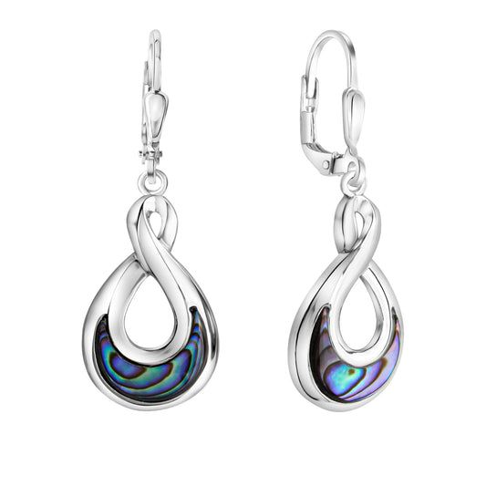 Ohrhänger aus 925/-Silber rhodiniert mit Abalone Länge 3,9cm