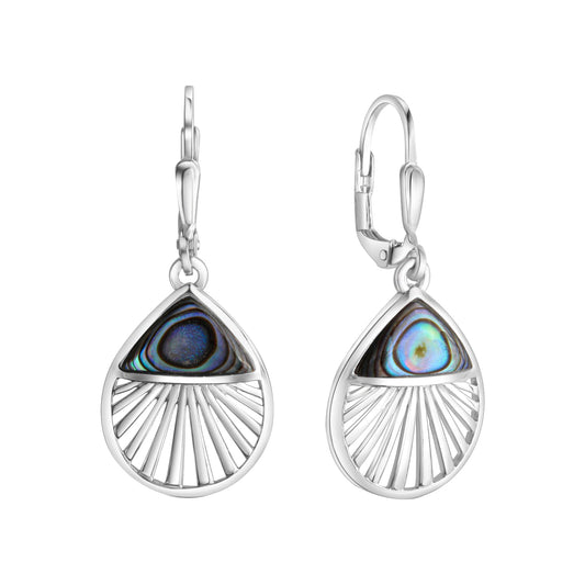 Ohrhänger aus 925/-Silber rhodiniert mit Abalone Länge 3,5 cm