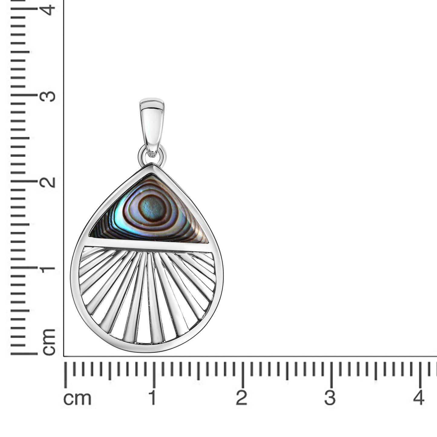 Anhänger 925/- Sterling Silber rhodiniert 2,8cm Abalone