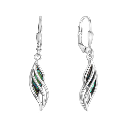 Ohrhänger Ohrringe 925-Sterling Silber rhodiniert Abalone 3,7cm, 1 Paar