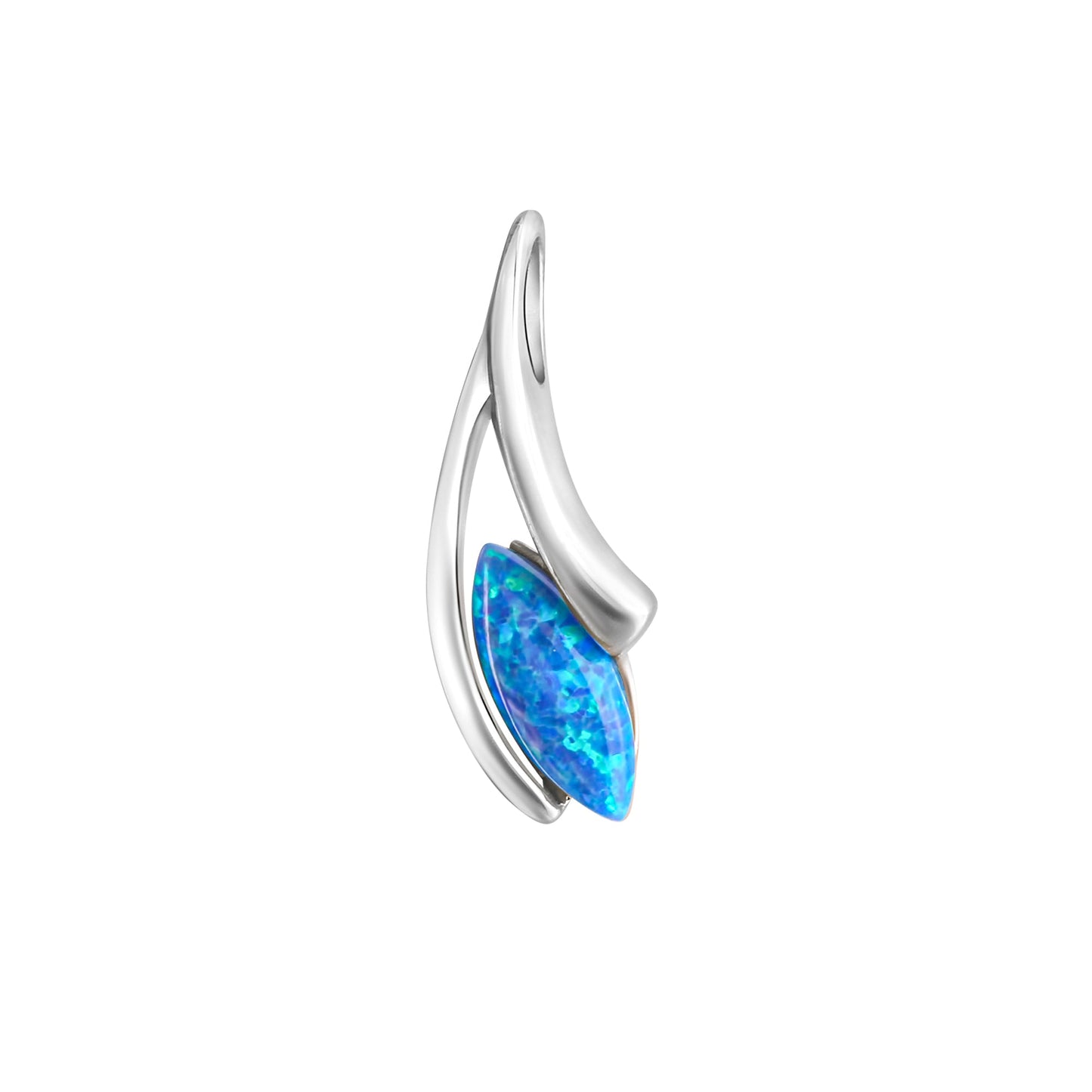 Anhänger 925/- Sterling Silber rhodiniert 2,0cm imit.Opal