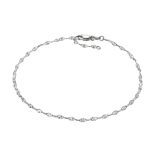 Fußkettchen Damen 925er Sterling Silber weiss diamantiert 25+2cm