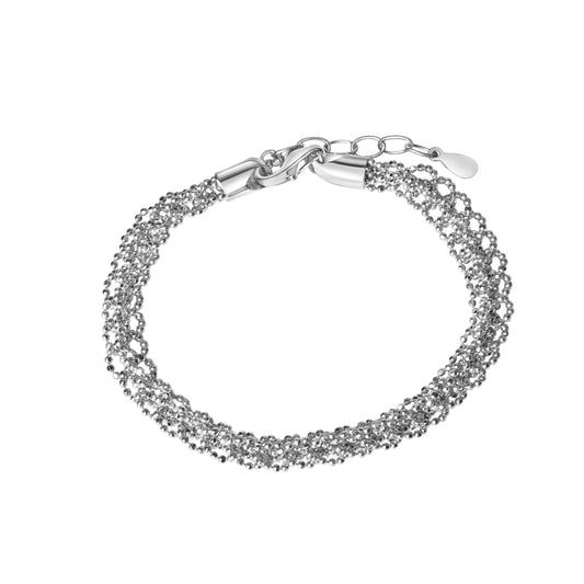 Armband aus 925/- Sterling Silber rhodiniert Kugelkette geflochten