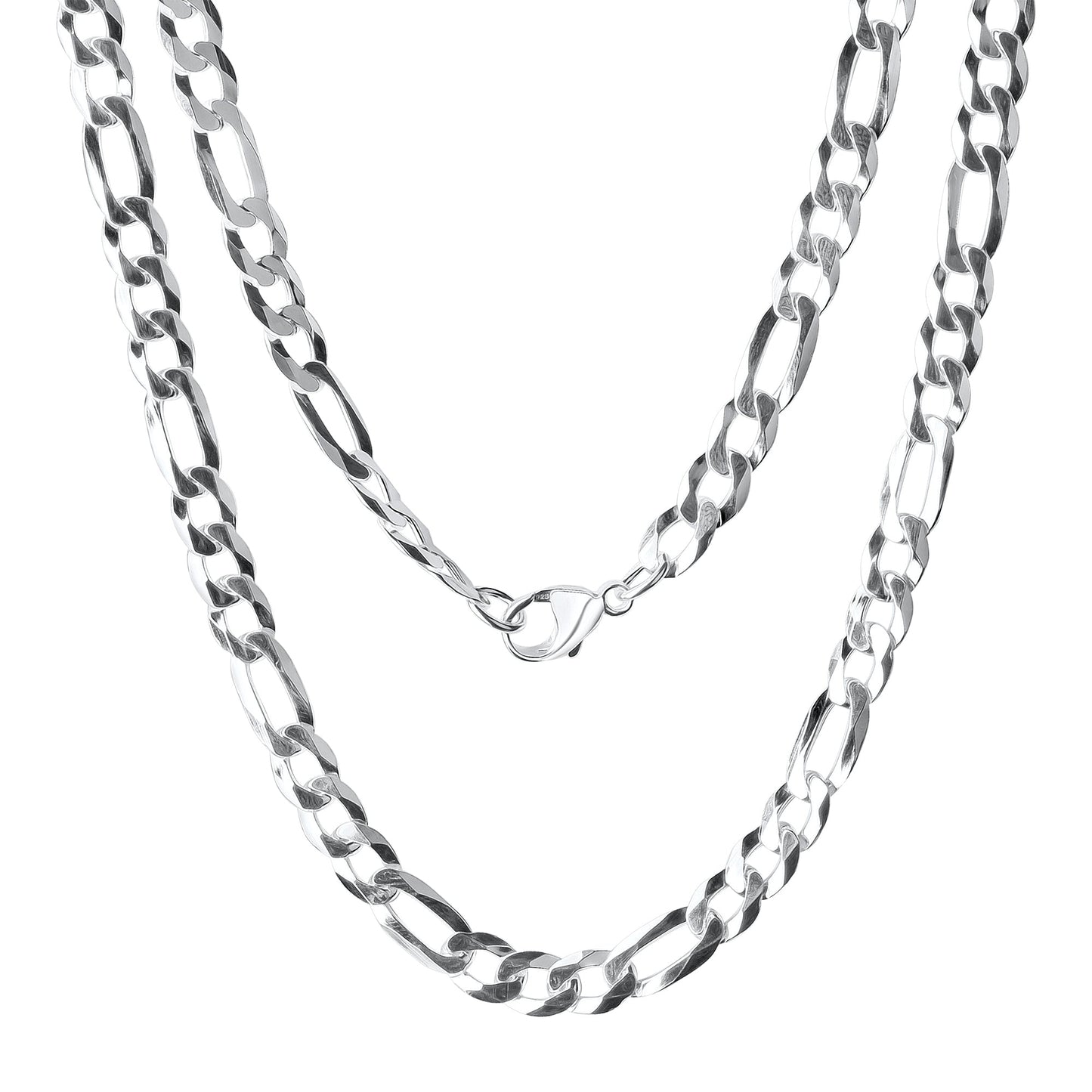 Collier Figarokette 925/- Sterling Silber versilbert 50cm