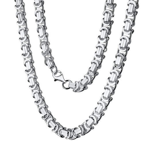 Collier Etruskerkette aus 925/- Sterling Silber weiß diamantiert 55 cm lang