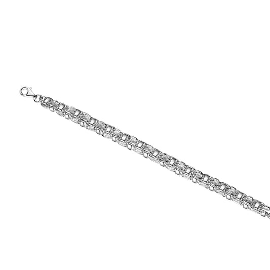 Armband Käfigkette aus 925/- Sterling Silber weiß 23 cm lang